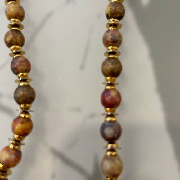 Yves St Laurent(YSL) 15” Long Beaded Necklace. Gold-Tones & Multicolored Stones - Picture 5 of 13